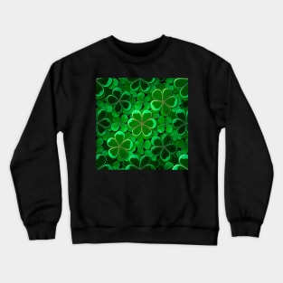 Saint Patrick's day shamrock shiny layered 3D floral pattern Crewneck Sweatshirt